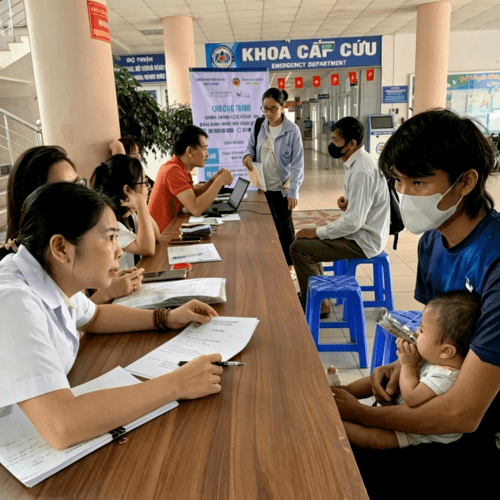 Bệnh viện Đa khoa tỉnh Lai châu Phối hợp với Trung tâm tim mạch Bệnh viện E và Tổ chức The VinaCapital Foundation ( VCF) khám sàng lọc tim bẩm sinh cho trẻ em từ 0 đến 16 tuổi