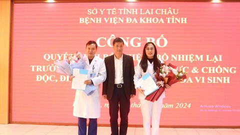 Trao quyết định bổ nhiệm lãnh đạo quản lý khoa/phòng Bệnh viện đa khoa tỉnh Lai Châu